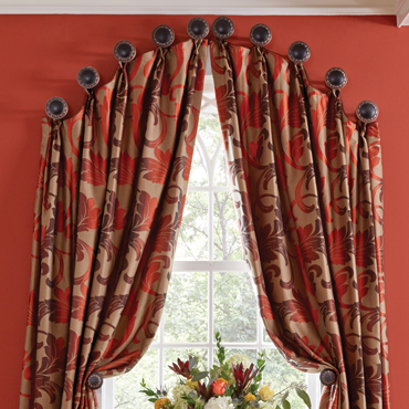 Arched Window Treatment with Medallions